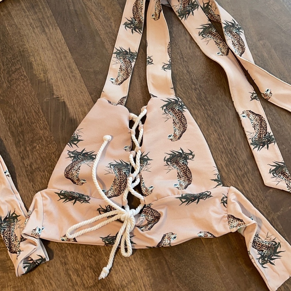 Montce One of a Kind Halter Top Tiger Cheetah